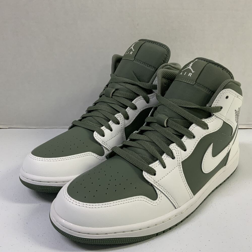 Air Jordan 1 Mid Summit White Vintage Lichen DQ8426 107 Size 11 Green White Shoe
